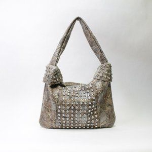 Veneto Blue Snake and Rhinestone Handbag